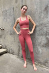 Pinke cropped leggings and crop top set
