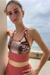 Tigress Crop Top Rusty Pink lion face