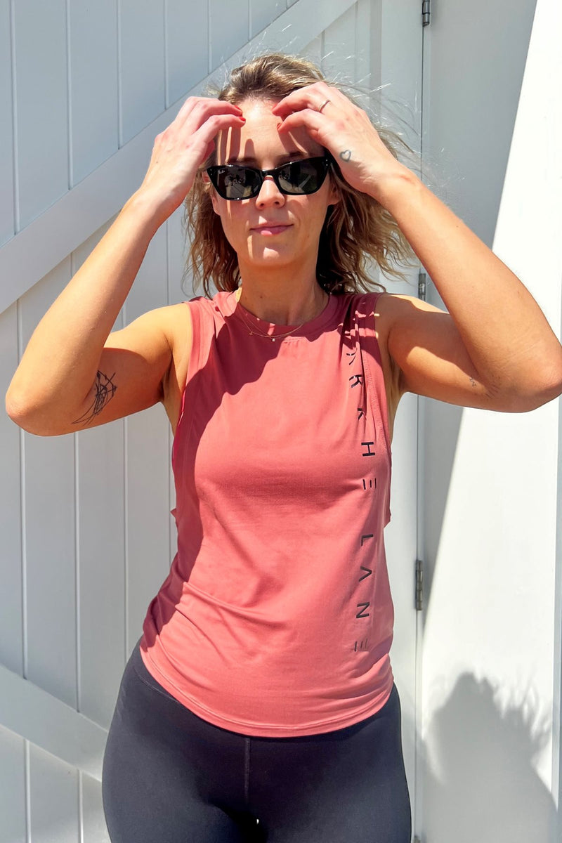 rusty pink singlet best activewear