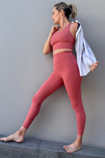 Rusty pink activewear set Australian designed brand