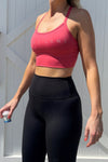 Red crop tops seamless buttery soft