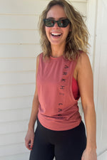 rusty pink activewear singlet