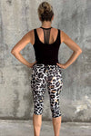 black natural fiber singlet lyocell leopard print