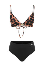 leopard print bikini top eco swimwear straps