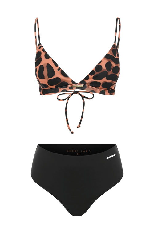 leopard print bikini top eco swimwear straps