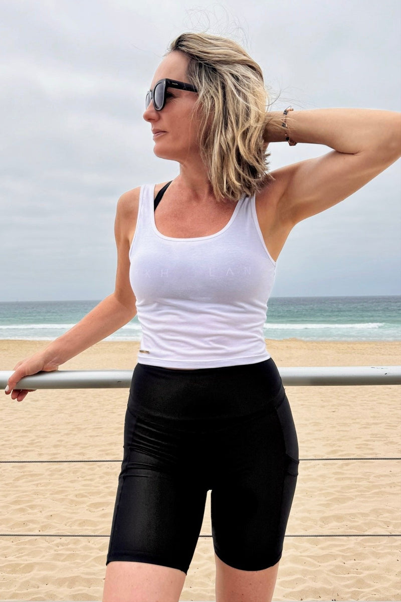 cropped white singlet lyocell eco