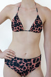 leopard print triangle bikini high waist