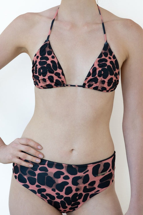 leopard print triangle bikini high waist