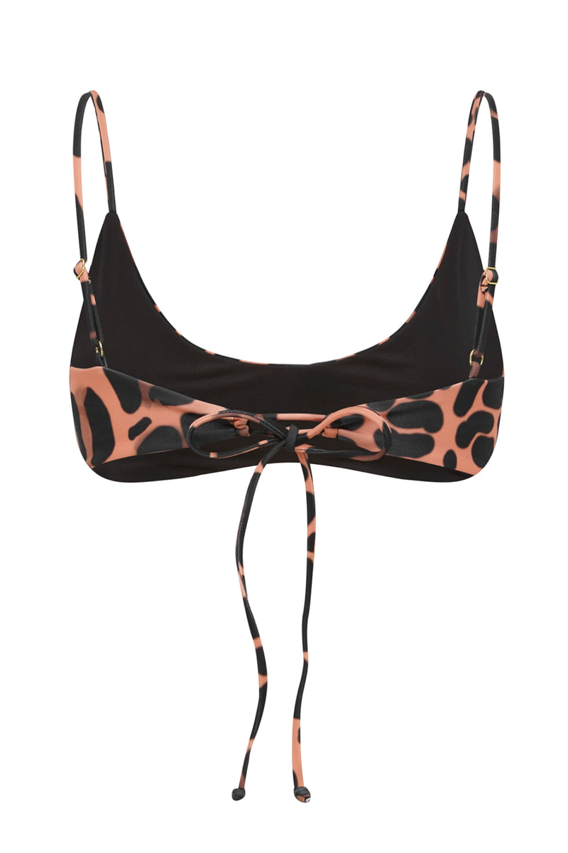 LEOPARD PRINT ECO BIKINI TOP SWIM STRAP