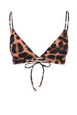 leopard print bikini top eco swimwear straps