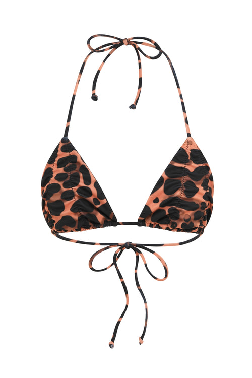 leopard print triangle bikini top eco