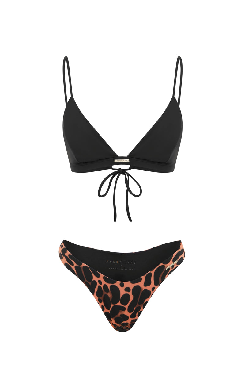 leopard and black mix match bikini separates 