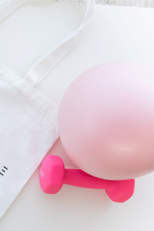 Pilates ball and Pilates weights