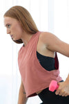 Cropped Pink ‘Be Fierce’ Singlet Moisture Wicking