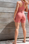 rusty pink bike short tights back phone pocket