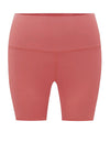 rusty pink bike shorts with pocket for phone
