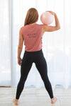 Cropped Pink ‘Be Fierce’ Singlet Moisture Wicking
