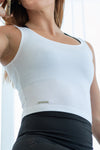 Chloe White Cropped Singlet Lyocell