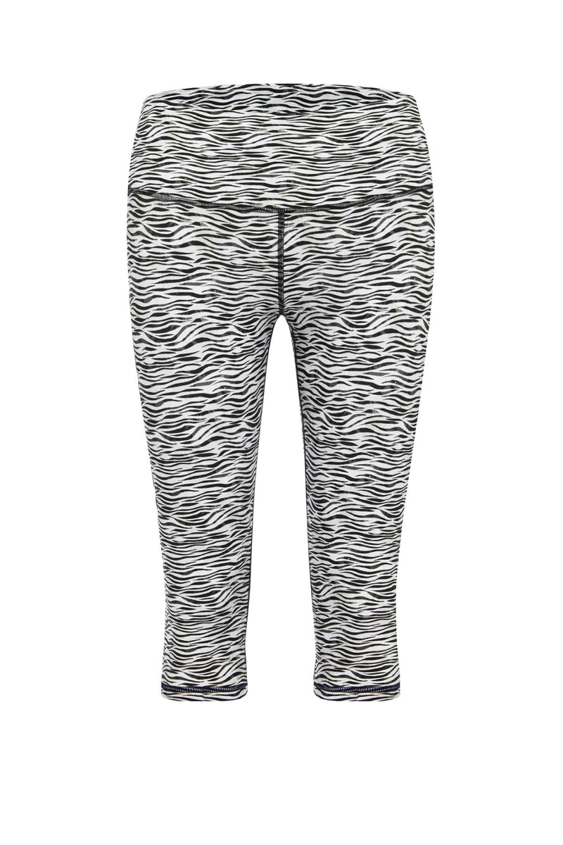 White tiger print capri tights