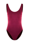 padded one piece maroon swimsuit