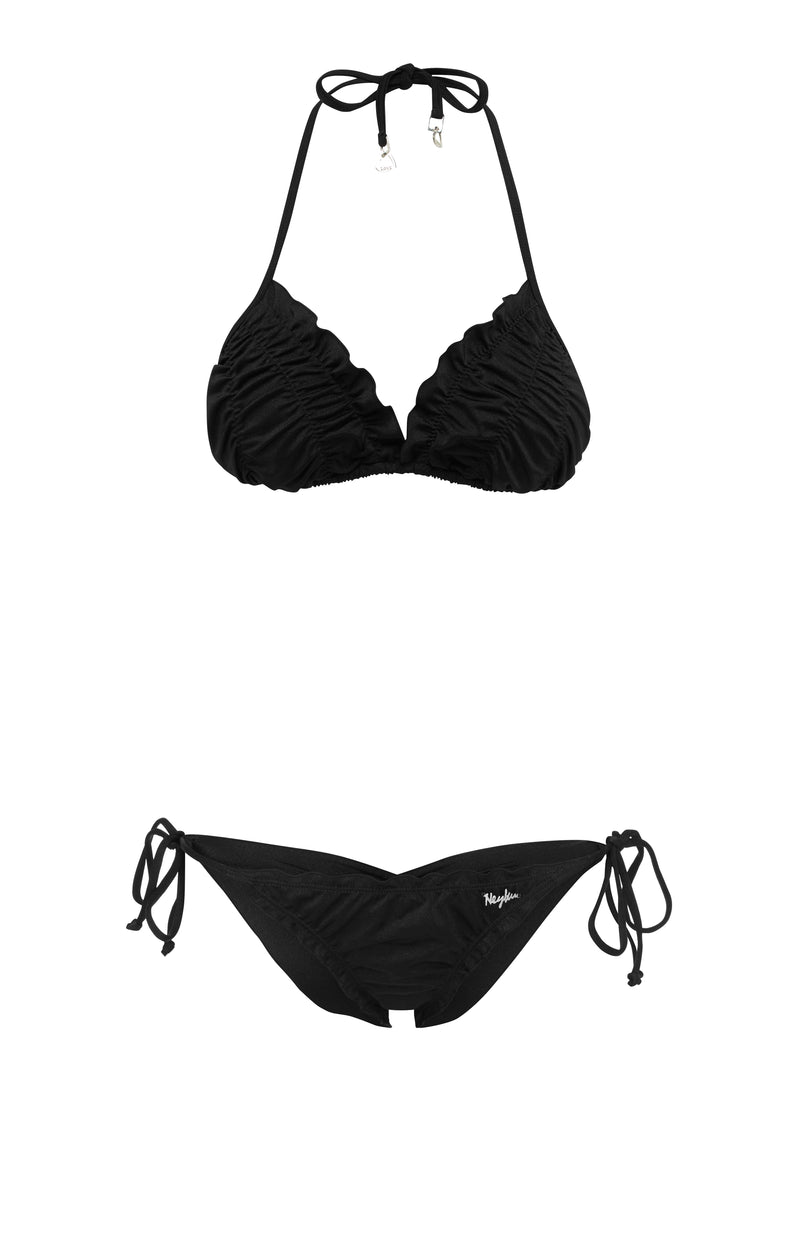 australian designed black tie scrunch butt bikini