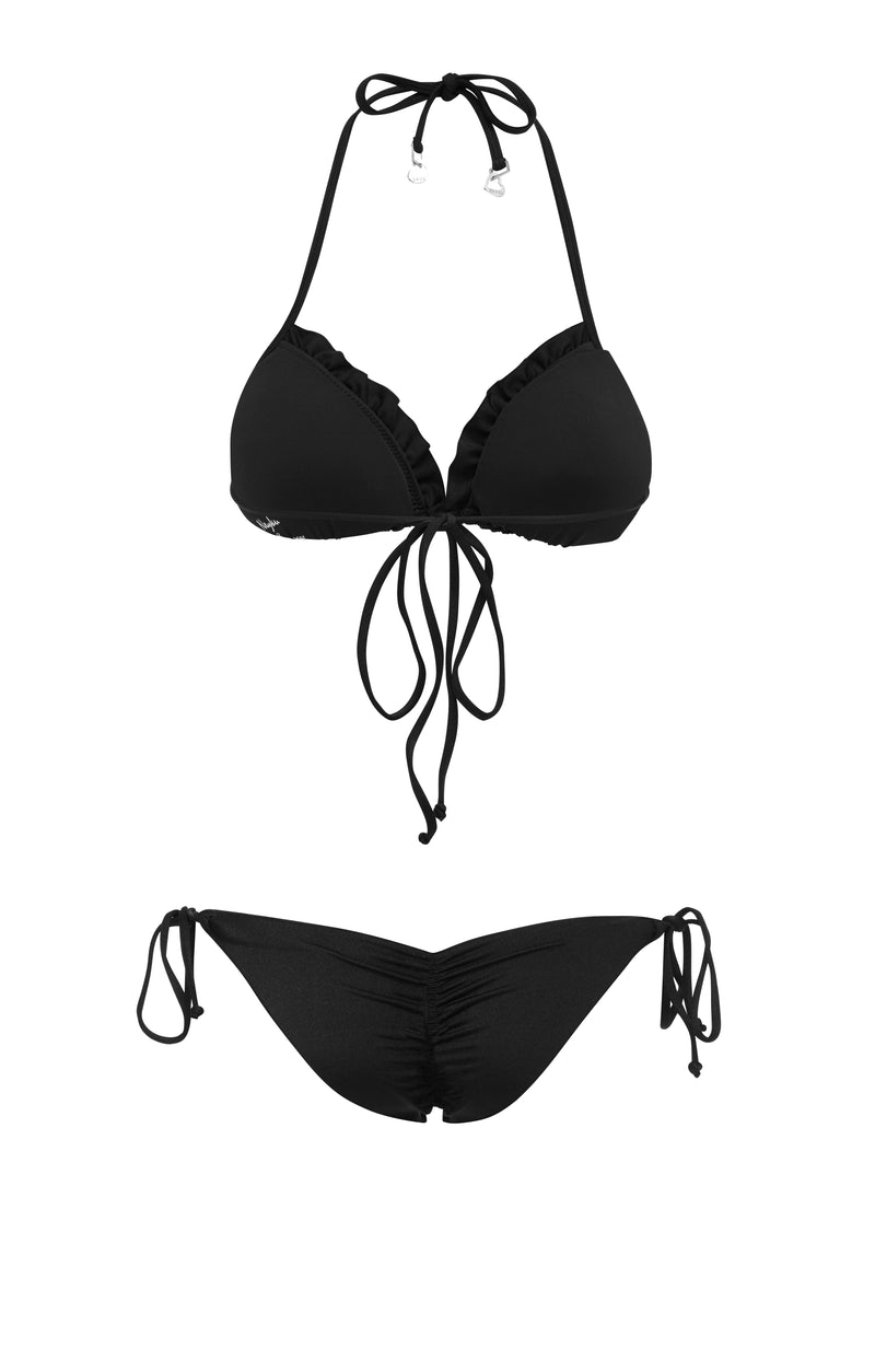 australian designed black tie scrunch butt bikini