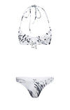 white print bikini separates