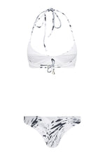 white print bikini separates