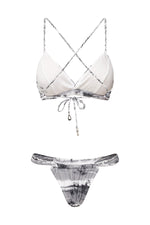 greys palm tree padded bikini set