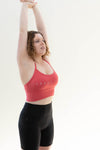 Red crop tops seamless feel comfortable