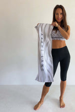 australian activewear arkhe lane branded black tiger print Gym Towel