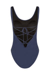 padded one piece navy swimsuit