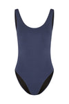 padded one piece navy swimsuit