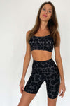 Activewear Australia grey leopard bike shorts set