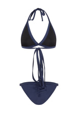 navy bikini tie set