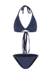 navy bikini tie set