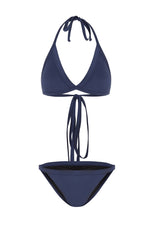 navy bikini tie set