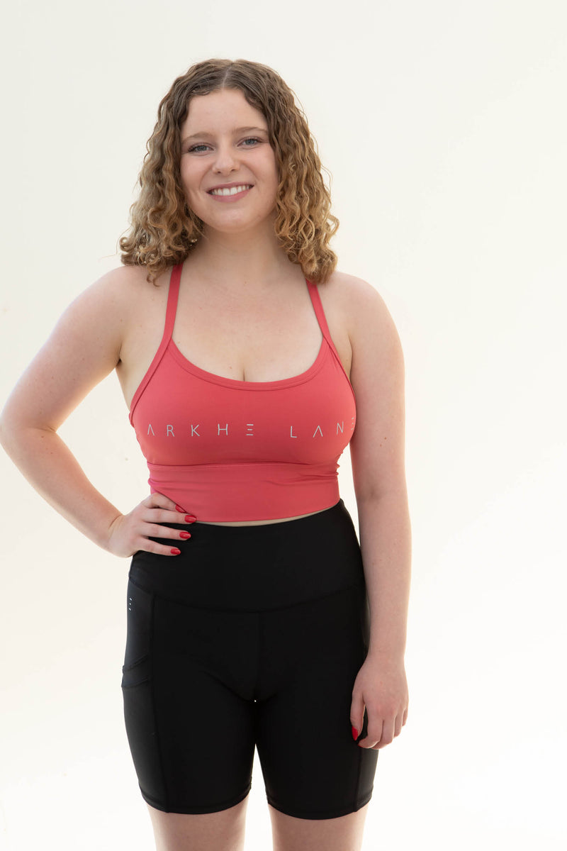 Red crop tops seamless feel comfortable