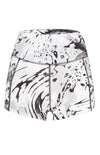 mid waist short activewear short pockets white print