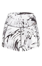 mid waist short activewear short pockets white print