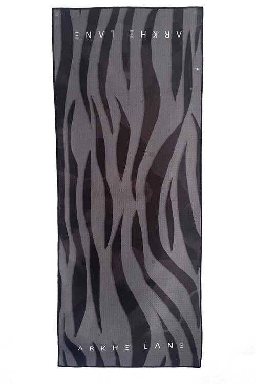 australian activewear australian made tiger print GYM towel recycled black white