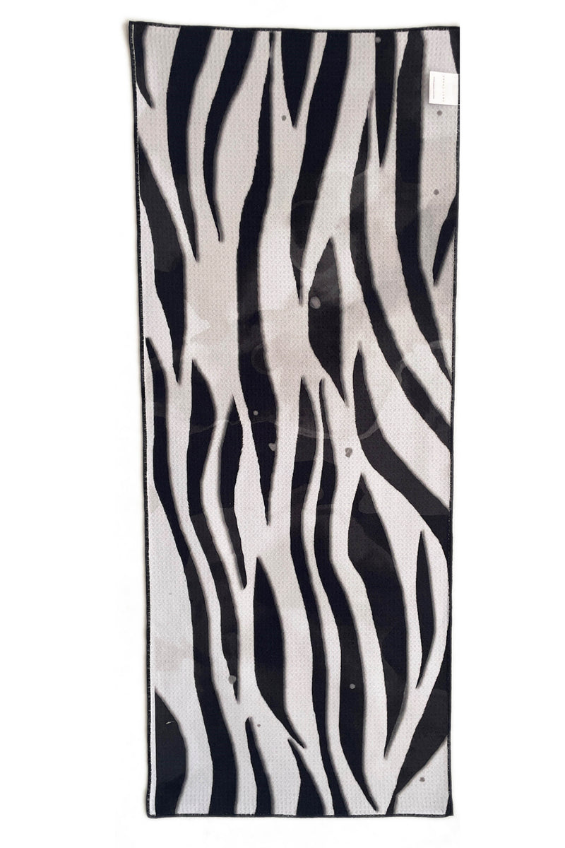 australian activewear australian made tiger print GYM towel recycled black white